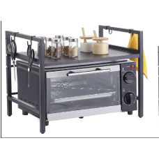 Ραφιέρα πάγκου με ράφι και κρεμαστράκια μάυρη μεταλλική- πλαστική cyclops 36x38,5-65x45