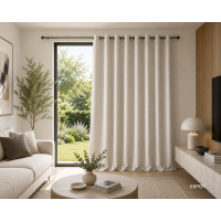 Κουρτίνα Σχ.Coveri black out 140x270cm έτοιμη ραμμένη με κρίκους 100% πολ Ecrou