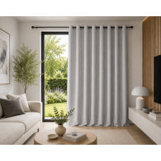 Κουρτίνα Σχ.Coveri black out 140x270cm έτοιμη ραμμένη με κρίκους 100% πολ Light Grey
