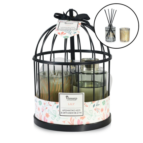 ΑΡΩΜΑΤΙΚΟ ΣΕΤ ΔΩΡΟΥ ΚΕΡΙ ΚΑΙ DIFFUSER ΜΕ ΣΤΙΚ No998001 lily ΑΡΩΜΑΤΙΚΟ ΣΕΤ ΔΩΡΟΥ ΚΕΡΙ ΚΑΙ DIFFUSER ΜΕ ΣΤΙΚ No998001 lily