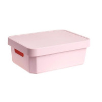 Κουτί αποθήκευσης πλαστικό με καπάκι 11LT Cave ροζ 13.5x36x27.5cm