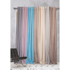 Κουρτίνα 140Χ260 μονόχρωμη με κρίκους γκρι
