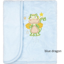 Κουβερτάκι διπλής όψης 80x100 σιέλ  σχ. Blue Dragon