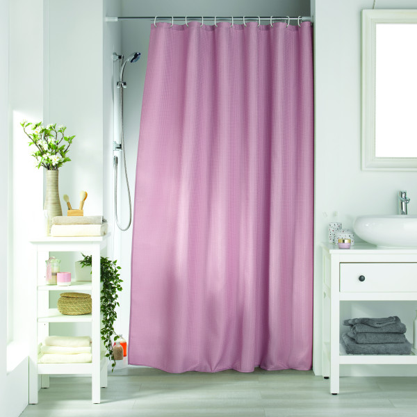 Κουρτίνα μπάνιου L-C Quartz 1801119 Υφασμάτινη 180x200 cm Pink