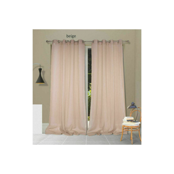 Κουρτίνα με κρίκους Elsa Beige 140x260