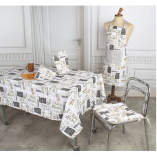 Ποδιά κουζίνας βαμβακερή σετ με πιάστρα και γάντι σχ. Bistro