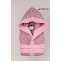 Μπουρνούζι παιδικό Σχ.Junior δίχρωμο βαμβακερό Amethyst Pink Νο 6,8,10,12, 14