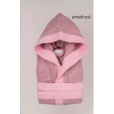 Μπουρνούζι παιδικό Σχ.Junior δίχρωμο βαμβακερό Amethyst Pink Νο 6,8,10,12, 14