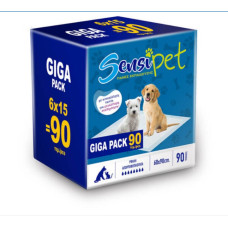Sensi Pet Επιδαπέδια Πάνα Σκύλου Giga Pack με Αυτοκόλλητο & Sap 60x90cm 90 τμχ