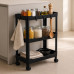 Viosarp Τρόλεϊ Κουζίνας 3 Θέσεων Μαύρο 40x22x67cm Viosarp Τρόλεϊ Κουζίνας 3 Θέσεων Μαύρο 40x22x67cm