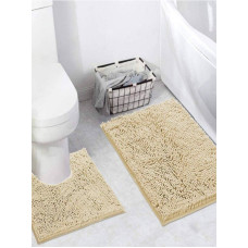 Πατάκι σετ shaggy 50x80+50x40 μπεζ Ε-3226 Sidi Home