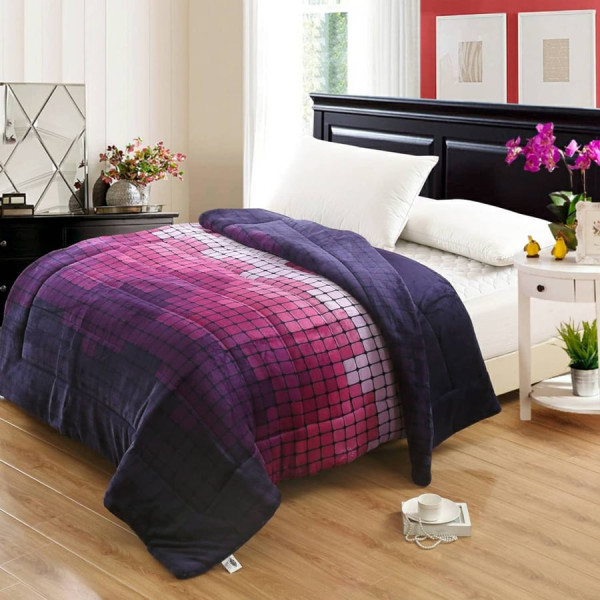 Κουβερτοπάπλωμα φλάνελ ισοθερμικό σχ. purple dots 210x230 Κουβερτοπάπλωμα φλάνελ ισοθερμικό σχ. purple dots 210x230