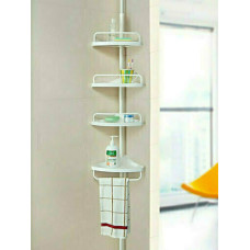 TnS Επιτοίχια Ραφιέρα Μπάνιου Πλαστική με 4 Ράφια λευκή