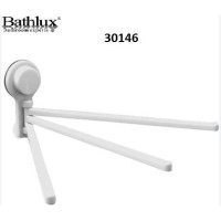 Bathlux Ράγα Μπάνιου Τριπλή Επιτοίχια με Βεντούζα Λευκή Bathlux 30146