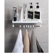 Bathlux Ράφι μπάνιου με κρεμαστράκια πετσέτας 32x11.7x13.9cm