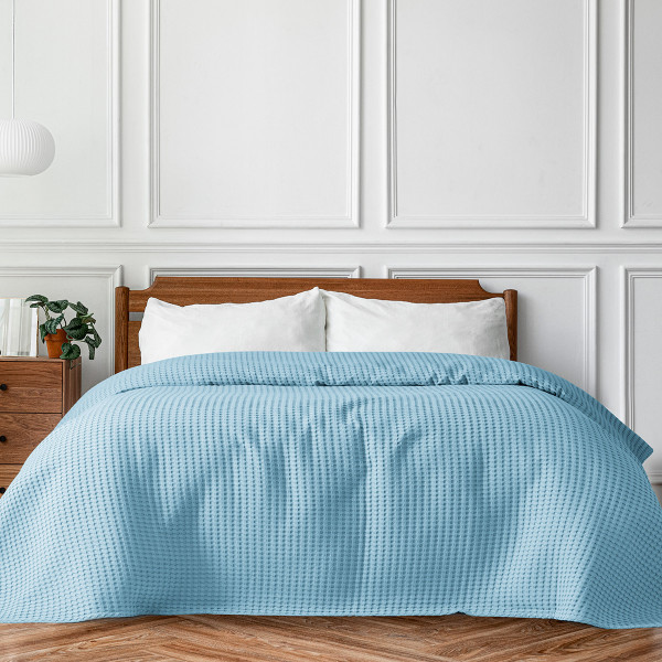 Beauty Home Πικέ υπέρδιπλη waffle Art 1990 L.blue 230x240 Γαλάζιο