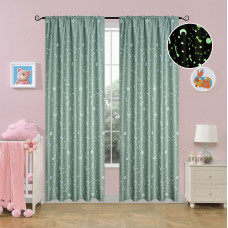 Beauty Home Κουρτίνα φωσφορίζουσα με τρέσα Art 6141 140x270 Μέντα