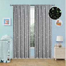 Beauty Home Κουρτίνα φωσφορίζουσα με τρέσα Art 6141 140x270 Γκρι