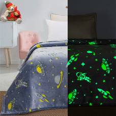 Beauty Home Κουβέρτα μονή φωσφορίζουσα Flash Art 6092 160x220 Γαλάζιο