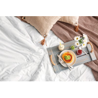 Beauty Home Σεντόνι Ξενοδοχείου μονό 5-Star 300tc Satin 100% Cotton 180x290 Λευκό