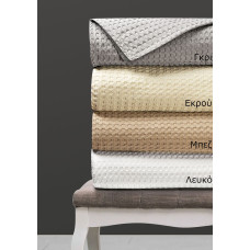 Beauty Home Πικέ κουβέρτα υπέρδιπλη Waffle Snap Art Ε1105 230x240 Λευκό