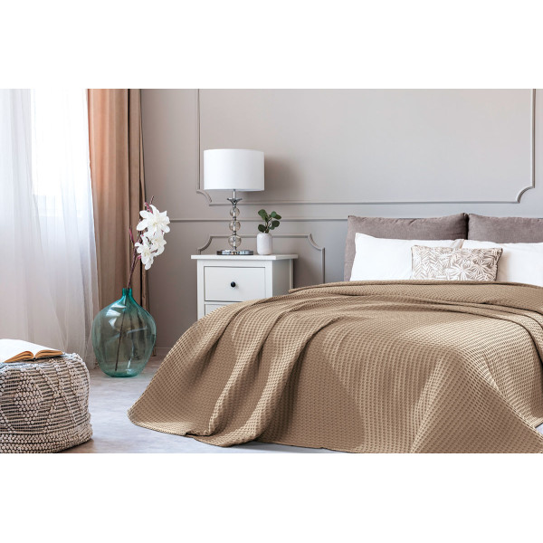 Beauty Home Πικέ κουβέρτα King size Waffle Snap Art Ε1106 240x260 Μπεζ