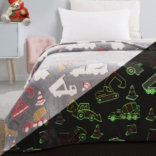 Beauty Home Κουβέρτα μονή φωσφορίζουσα Flash Art 6147 160x220 Γκρι