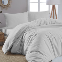 Beauty Home Παπλωματοθήκη μονή μονόχρωμη Art 1999 170x250 Γκρι