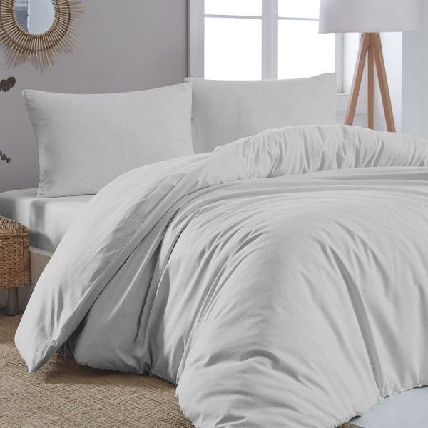 Beauty Home Παπλωματοθήκη μονή μονόχρωμη Art 1999 170x250 Γκρι