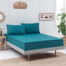 Beauty Home Σεντόνι μονό μονόχρωμο με λάστιχο Art 1999 110x200+30 Πετρόλ