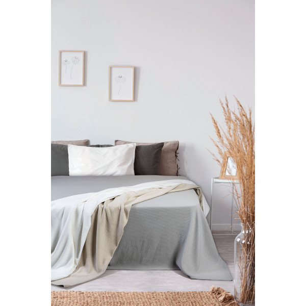 Πικέ κουβέρτα μονή Matelasse 170x280 Λευκό   Beauty Home
