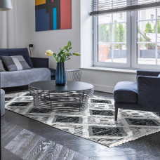 Beauty Home Χαλί βαμβακερό Morocotton 9240 125x180 Γκρι