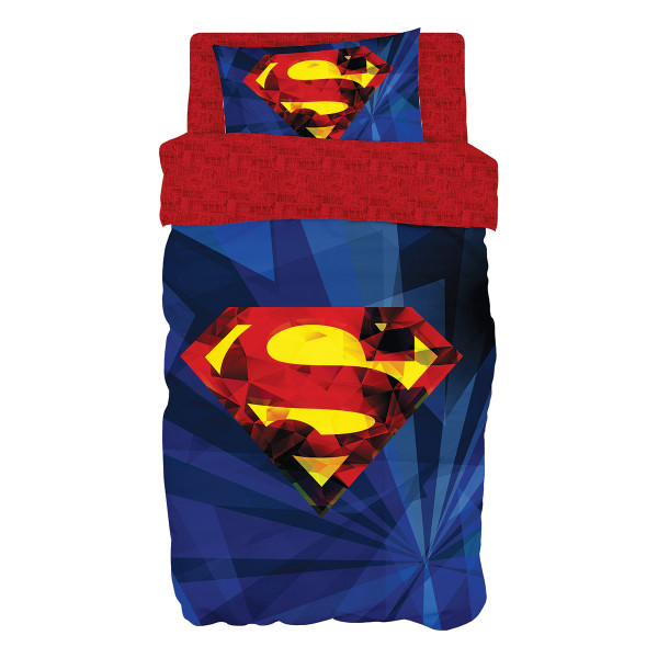 Beauty Home Σετ παπλωματοθήκη μονή Art 6187 Superman 165x250 Μπλε