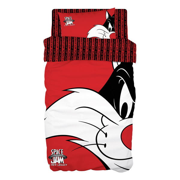 Beauty Home Σετ κουβερλί μονό Art 6192 Space Jam Sylvester 160x240 Κόκκινο