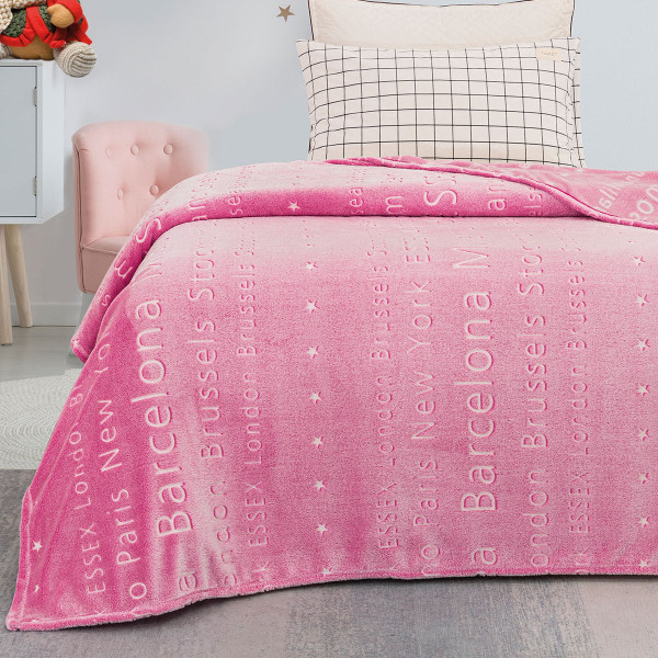 Beauty Home Κουβέρτα μονή φωσφορίζουσα Flash Art 6134 160x220 Ροζ