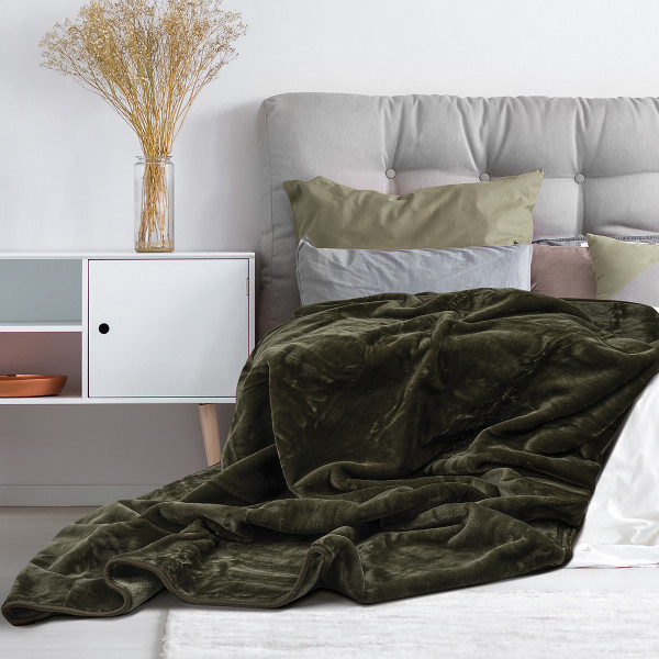 Beauty Home Κουβέρτα μονόχρωμη υπέρδιλη Bernese Art 10500 σε 8 αποχρώσεις 220x240  Green