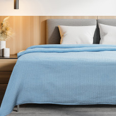 Beauty Home Κουβέρτα υπέρδιπλη Tender ζακάρ Art 12300 σε 9 αποχρώσεις 230x260  Σιέλ