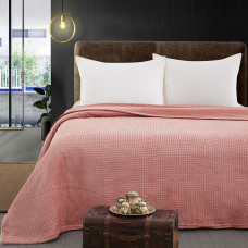 Beauty Home Κουβέρτα μονόχρωμη υπέρδιπλη Fleece Art 11551 220x240 Ροδακινί