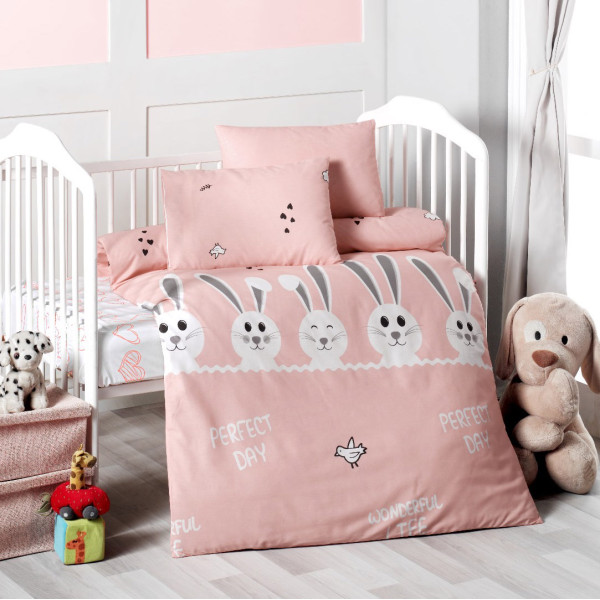 Beauty Home Σετ σεντόνια βρεφικά Art 5603 100x150 Σομόν