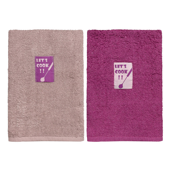 Beauty Home Ποτηρόπανα σετ 2τμχ Art 8292 40x60 Σάπιο μήλο,Φουξ