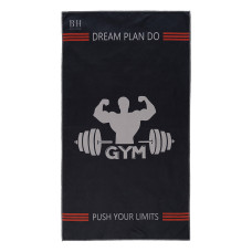 Beauty Home Πετσέτα γυμναστηρίου Microfiber Art 2242 50x90 Μαύρο,Γκρι