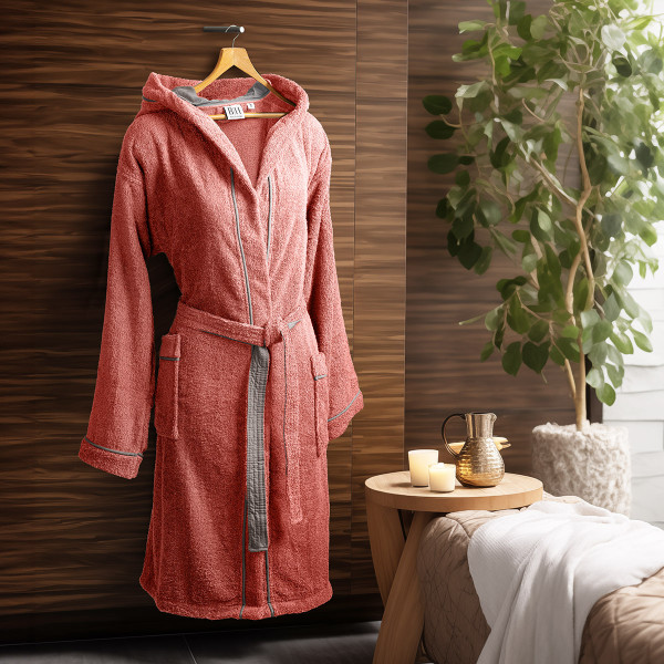 Beauty Home Μπουρνούζι με κουκούλα Art 3421 Κοραλί M