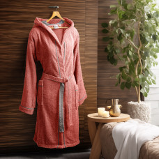 Beauty Home Μπουρνούζι με κουκούλα Art 3421 Κοραλί XL