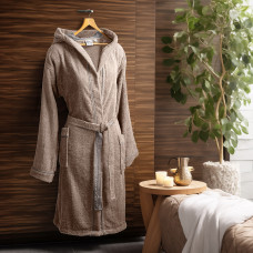 Beauty Home Μπουρνούζι με κουκούλα Art 3422 Μπεζ 2XL