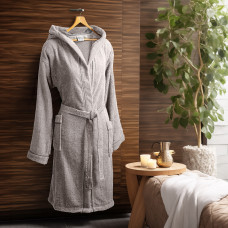 Beauty Home Μπουρνούζι με κουκούλα Art 3423 Γκρι L