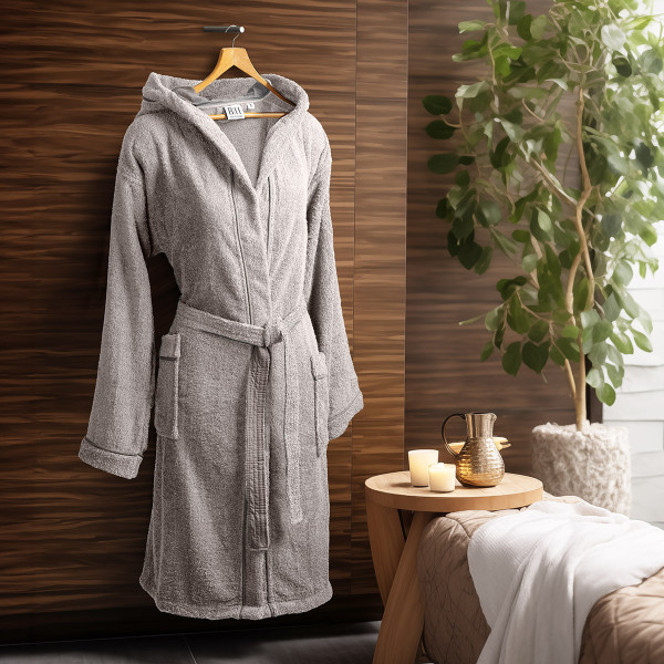 Beauty Home Μπουρνούζι με κουκούλα Art 3423 Γκρι 3XL