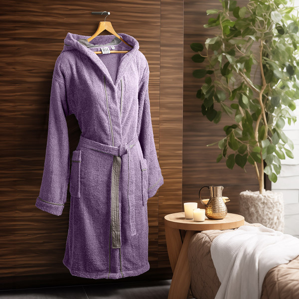 Beauty Home Μπουρνούζι με κουκούλα Art 3425 Λιλά M