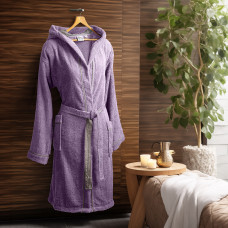 Beauty Home Μπουρνούζι με κουκούλα Art 3425 Λιλά L