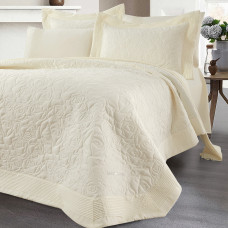 Beauty Home Σετ κουβερλί υπέρδιπλο Rose Art 12500 230x250 Εκρού