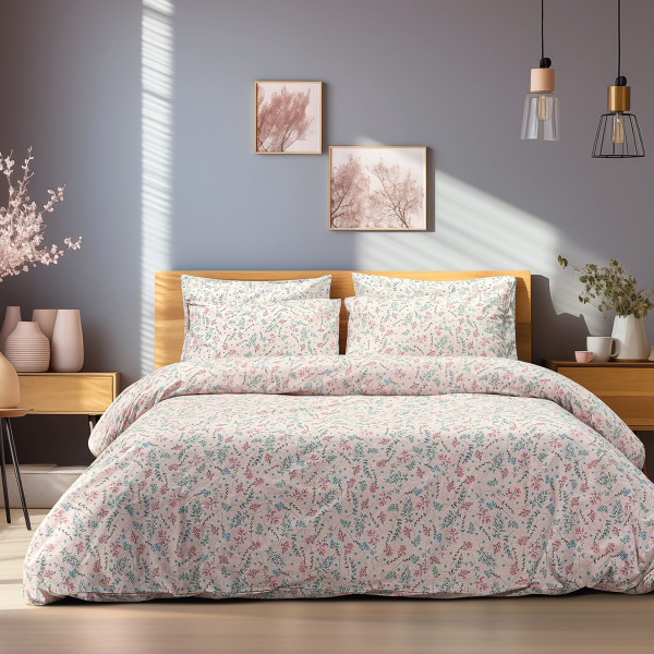 Beauty Home Σετ σεντόνια King size Cousine Art 12180 270x260 Σομόν